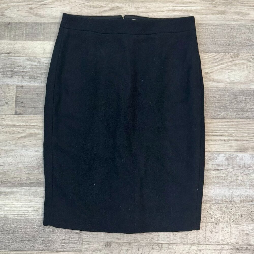 J. Crew NWT Black Wool Blend Pencil Skirt Lined, Work Wear P15 - Picture 1 of 6